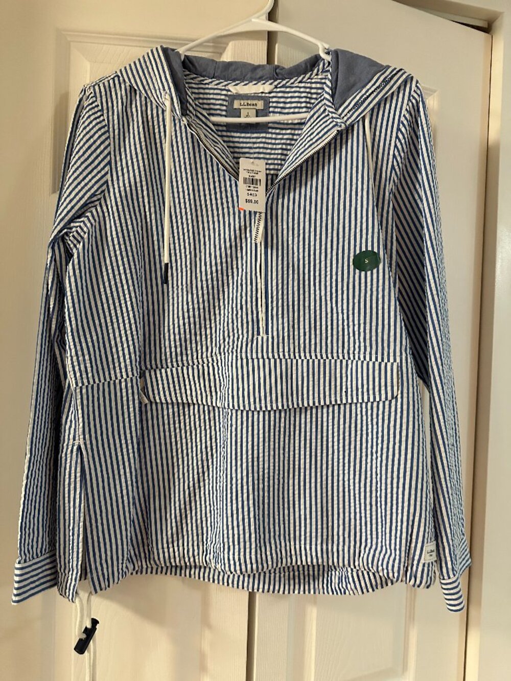 NWT LL Bean Striped Pull Over Size Small 100% Cotton